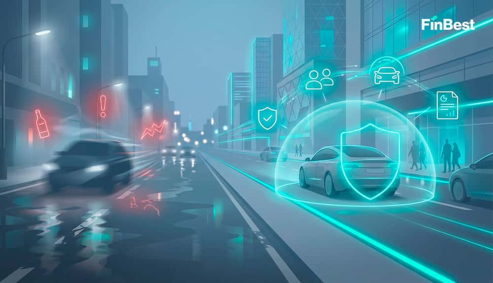 Автомобіль під цифровим захистом у місті, страхування ОСЦПВ КАСКО FinBest